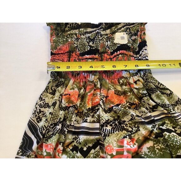 Sundress Womens Size XS To S Multicolored Floral Print Ruched Top Adjustable Tie - Picture 4 of 5